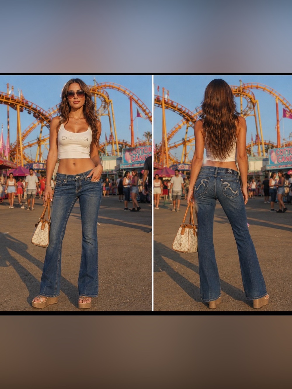 Y2K pair of women's Rock & Republic "Kasandra" Bootcut Low Rise Jeans